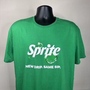 Sprite T-Shirt by Coca-Cola "New Drip. Same Sip." Men's‎ XL Green Cotton Gildan